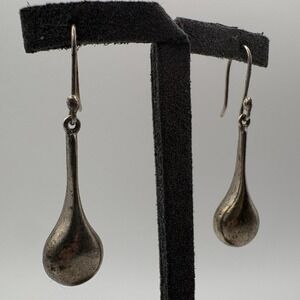 ATI Mexico Sterling Silver 925 Teardrop Dangle Drop Earrings 1.10in 3.35g